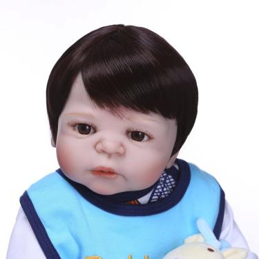 Bebe Reborn Menino 48cm Silicone e Tecido Realista Baby Fashion